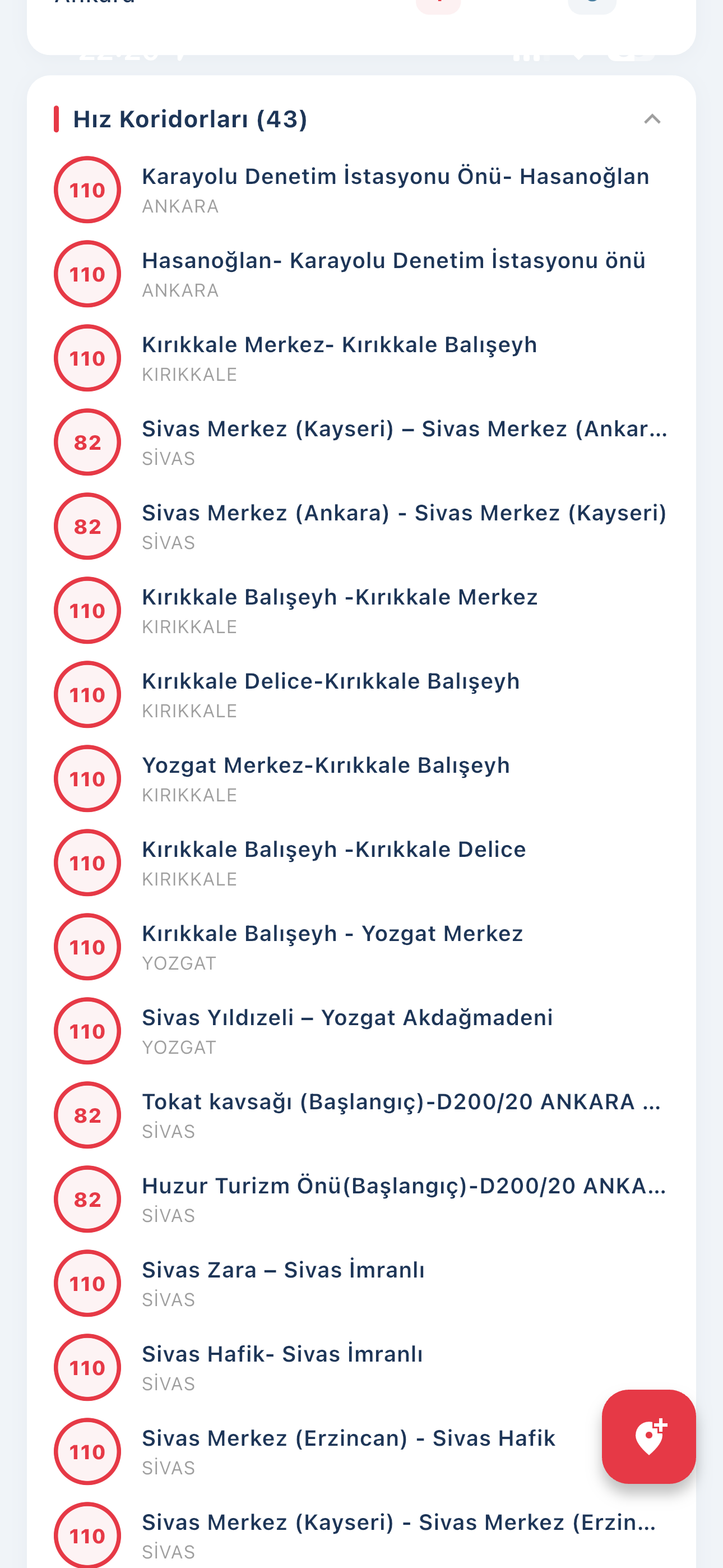 Yakındakiler listesi